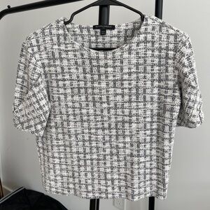 Banana Republic Monochrome Tweed Crop Top
